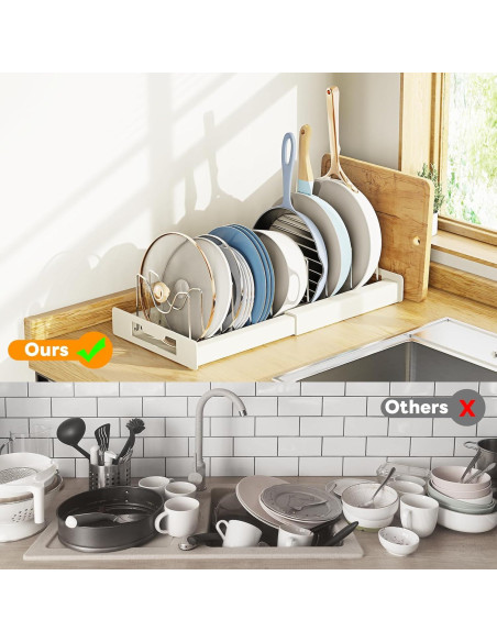 Organizador de Ollas y Sartenes Dayacoco Ajustable 10 Compartimentos