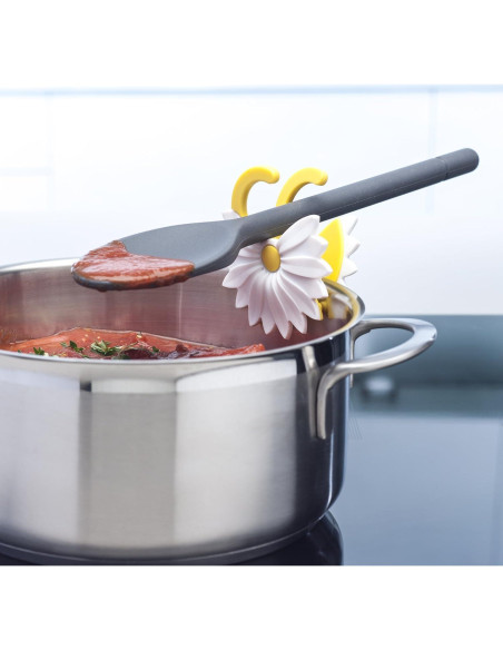 Soporte para Cucharas Clip a Sartén Zeal L223 Silicona Blanco/Amarillo