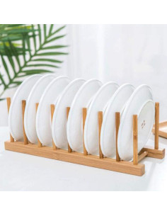 Soporte de Platos de Bambú Z Zicome con 8 Ranuras 0.28 kg 2