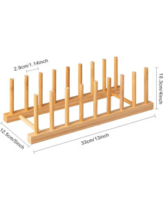 Estante de Secado de Platos HBlife de Bambú 2 Pcs 8 Ranuras 2