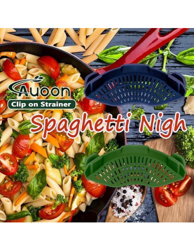 Colador Clip On de Silicona Verde para Ollas y Sartenes