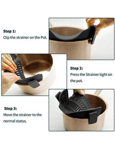 Colador Clip On de Silicona Verde para Ollas y Sartenes