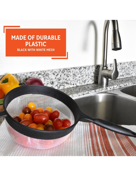 Colador de Plástico IMUSA 15.24 cm Negro Malla Duradera