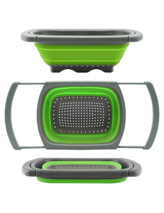 Colador Plegable Hanoxe Verde 5.68L con Mangos Extensibles