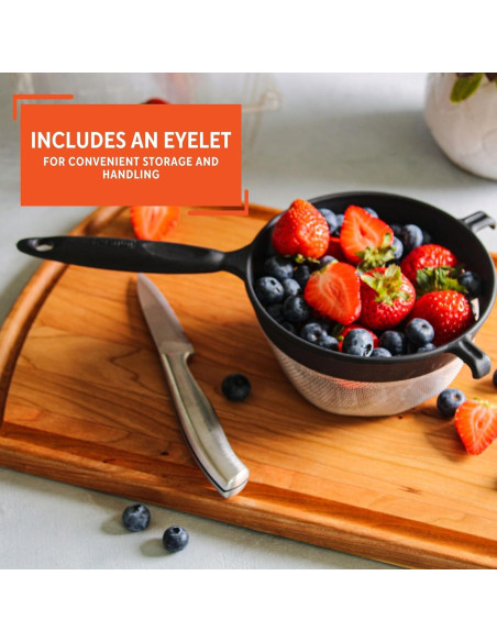 Colador de Plástico IMUSA 15.24 cm Negro Malla Duradera