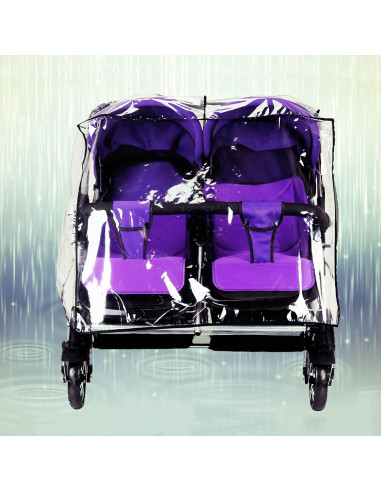 Cubierta de Lluvia Universal para Cochecito Gemelar Transparente