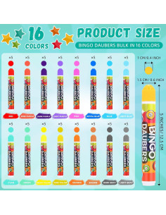 Marcadores de Puntos Crtiin 80 Piezas 16 Colores para Bingo 2