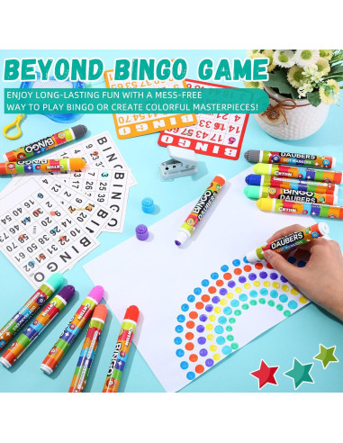 Marcadores de Puntos Crtiin 80 Piezas 16 Colores para Bingo