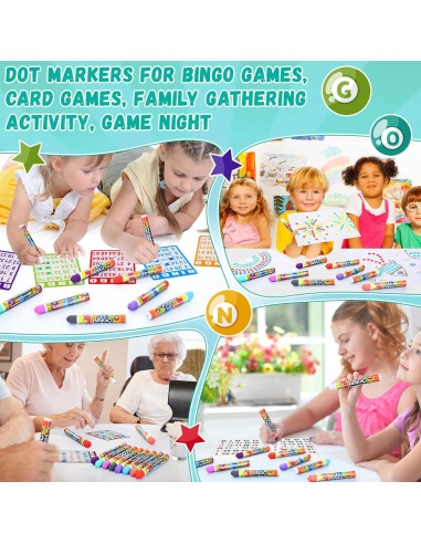 Marcadores de Puntos Crtiin 80 Piezas 16 Colores para Bingo