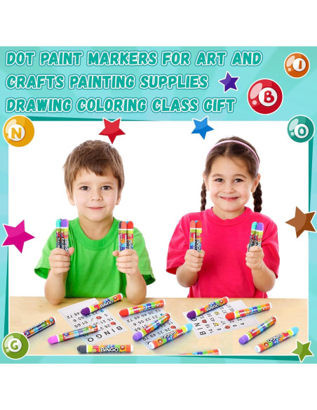 Marcadores de Puntos Crtiin 80 Piezas 16 Colores para Bingo