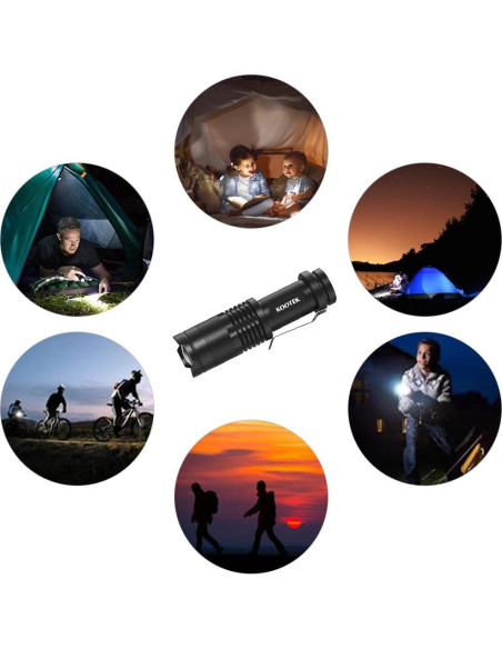 Linterna LED Kootek Mini 300 Lúmenes 5 Piezas Resistente al Agua