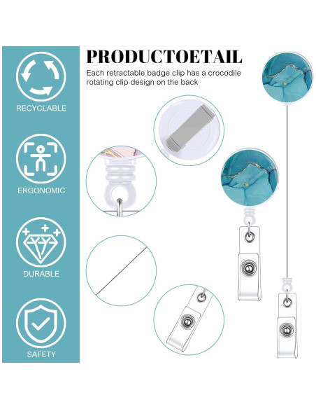 Set de 3 Soportes de Insignia Retráctiles BESARME Mármol