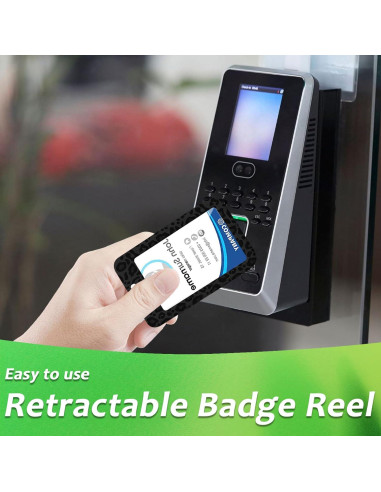 Porta Insignia Retráctil KEATOU Leopardo Negro 57.15 cm