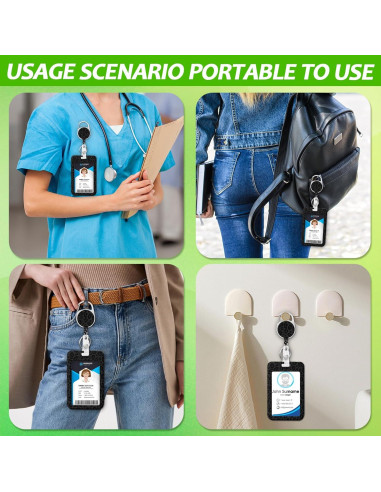 Porta Insignia Retráctil KEATOU Leopardo Negro 57.15 cm