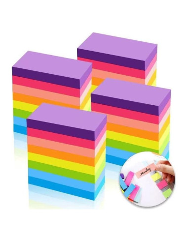 Notas Adhesivas Autoadhesivas Dogmoon 1600 Hojas 76x26mm 8 Colores