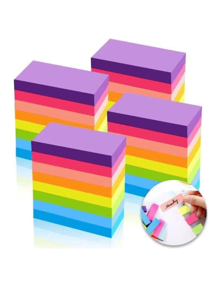 Notas Adhesivas Autoadhesivas Dogmoon 1600 Hojas 76x26mm 8 Colores