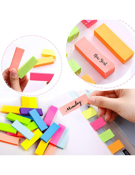 Notas Adhesivas Autoadhesivas Dogmoon 1600 Hojas 76x26mm 8 Colores