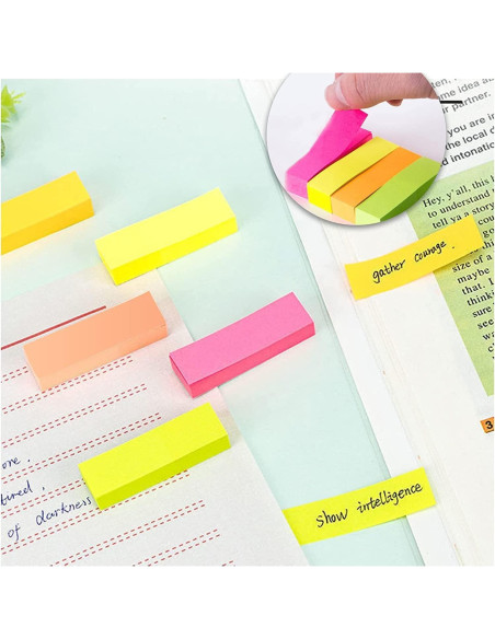 Notas Adhesivas Autoadhesivas Dogmoon 1600 Hojas 76x26mm 8 Colores