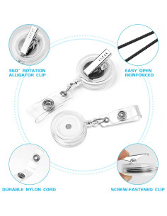 Paquete de 25 carretes de insignias retráctiles Maileto 2