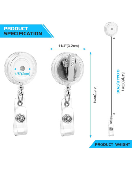 Paquete de 25 carretes de insignias retráctiles Maileto