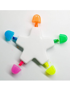 Marcadores Fluorescentes HiKin en Forma de Estrella - 5 Colores 2
