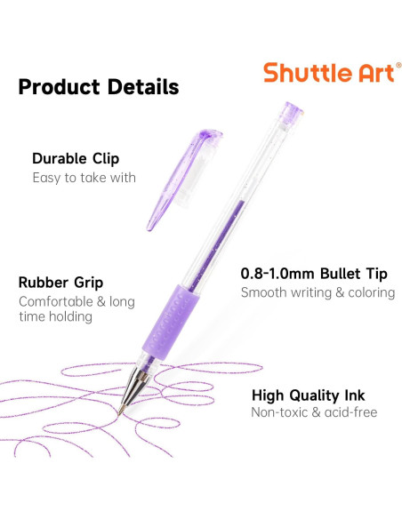 Bolígrafos de Gel Shuttle Art 180 Unidades 12 Colores Vibrantes