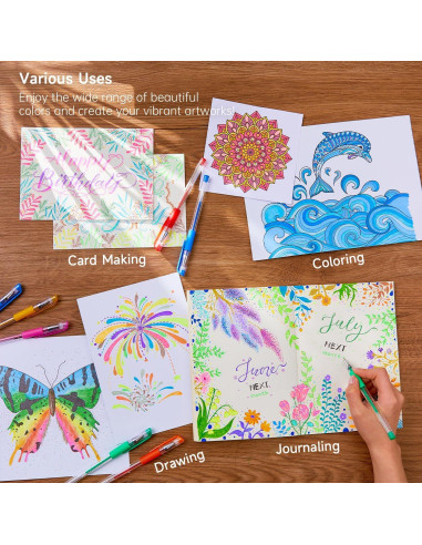 Bolígrafos de Gel Shuttle Art 180 Unidades 12 Colores Vibrantes