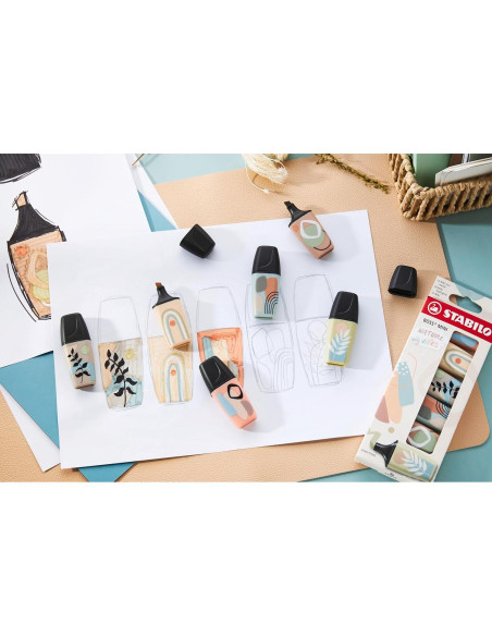 Marcadores STABILO BOSS MINI Naturevibes - Paquete de 6 colores