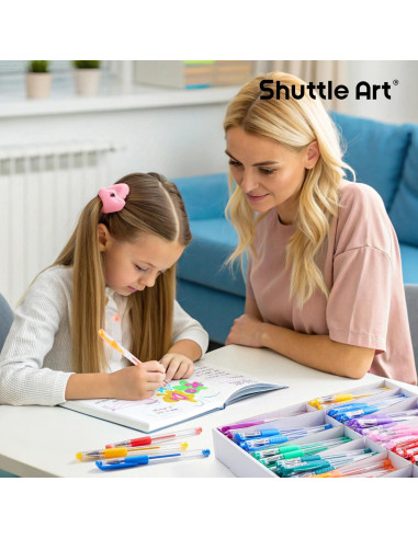 Bolígrafos de Gel Shuttle Art 180 Unidades 12 Colores Vibrantes