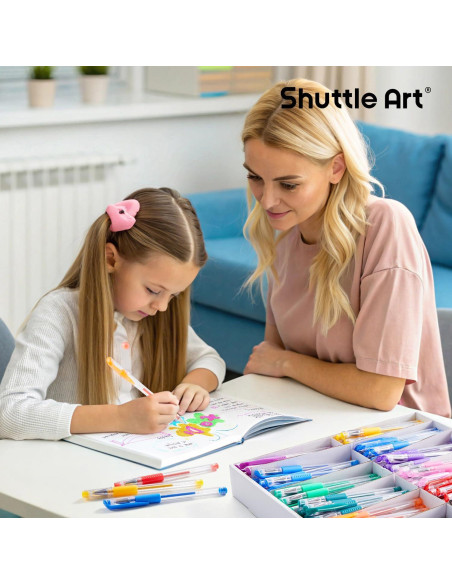 Bolígrafos de Gel Shuttle Art 180 Unidades 12 Colores Vibrantes