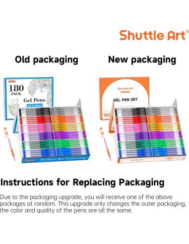 Bolígrafos de Gel Shuttle Art 180 Unidades 12 Colores Vibrantes