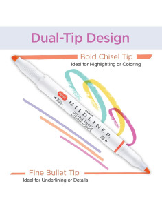 Juego de resaltadores Zebra Pen Mildliner 10 colores suaves 2