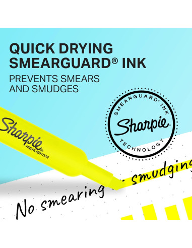 Marcadores Fluorescentes Sharpie Amarillo Punta Cincel 36 Unidades