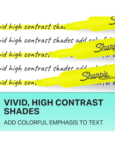 Marcadores Fluorescentes Sharpie Amarillo Punta Cincel 36 Unidades