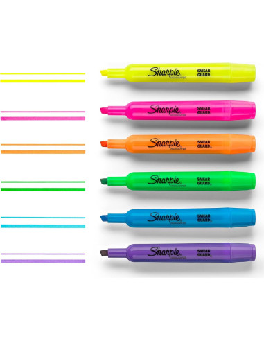 Marcadores Fluorescentes Sharpie Amarillo Punta Cincel 36 Unidades
