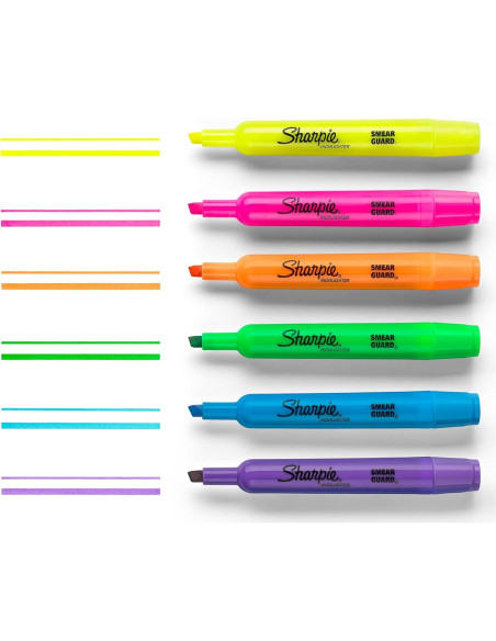 Marcadores Fluorescentes Sharpie Amarillo Punta Cincel 36 Unidades