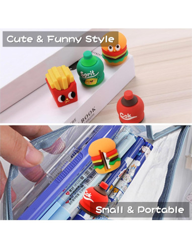 4 Sacapuntas Kawaii Dotbengc para Niños - Multicolor, 3 cm