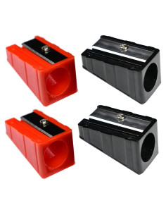 Sacapuntas Jumbo WEKOIL de Metal para Lápiz de Carpintero - Paquete de 4