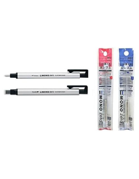 Juego de Gomas de Borrar Tombow Mono Zero Plata - 4 Piezas