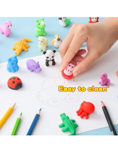 Gomas de Borrar 3D Kleeblatt 40 Pcs Animales para Niños 2