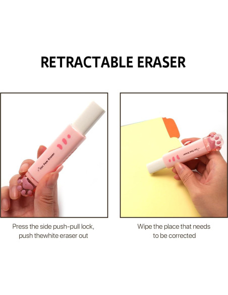 Juego de Papelería 9 Piezas SUEIANNMN Diseño Patita de Gato Rosa