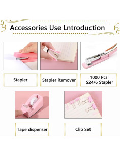 Juego de Suministros de Oficina Musejoy 9 en 1 Rosa 2