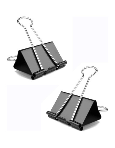 Clips de carpeta Honsing 32mm, paquete de 144, metal negro