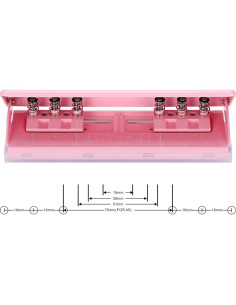 Perforadora de 6 Agujeros WORKLION Ajustable Rosa para A4/A5/A6 2