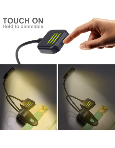 Luz de libro BIGLIGHT LED regulable con clip y 3 modos