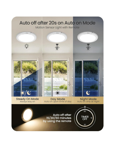 Luz de Techo Inalámbrica GOEBLESON con Sensor de Movimiento LED