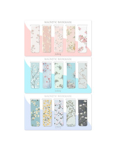 15 Marcadores Magnéticos Joyberg Estilo Floral para Lectura