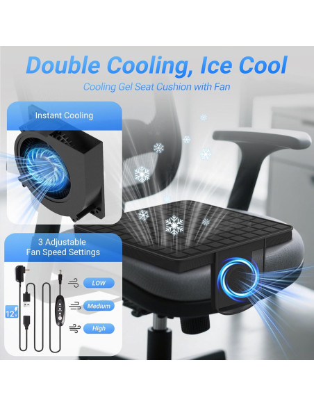 Cojín Refrigerante HOTHUGZ 48x46cm con Ventilador 12V Antideslizante