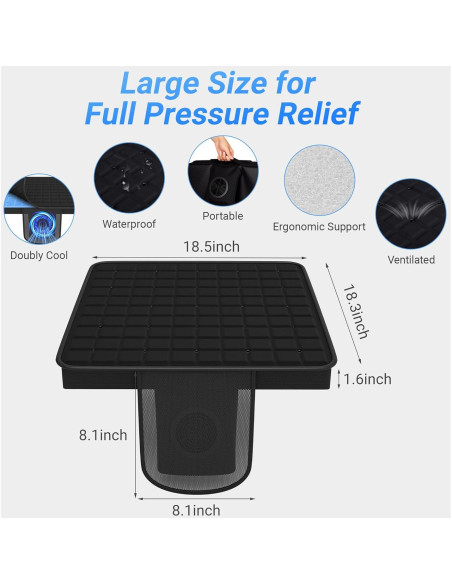 Cojín Refrigerante HOTHUGZ 48x46cm con Ventilador 12V Antideslizante