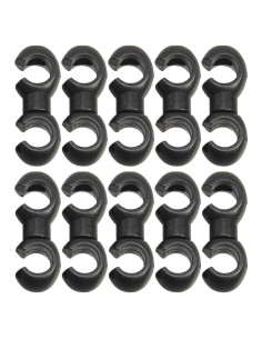 10 Clips S-Hook Abrazaderas de Cable Bicicleta Saipe Negro